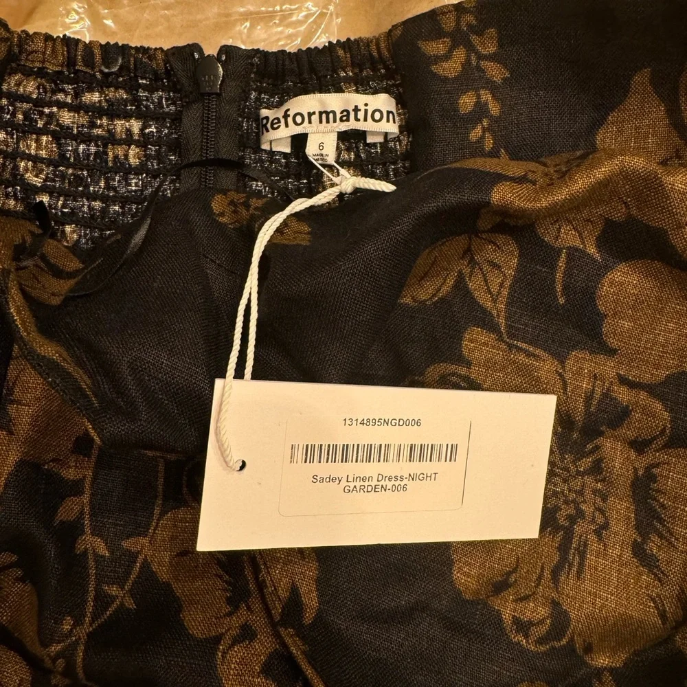 Reformation Black and Gold Backless Dress - Picture 6 of 8